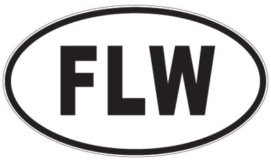 FLW - 3 Letter Initials Oval Magnet