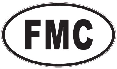 FMC - 3 Letter Initials Oval Magnet