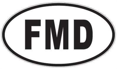 FMD - 3 Letter Initials Oval Magnet