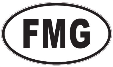 FMG - 3 Letter Initials Oval Magnet