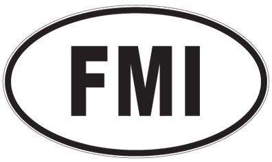 FMI - 3 Letter Initials Oval Magnet