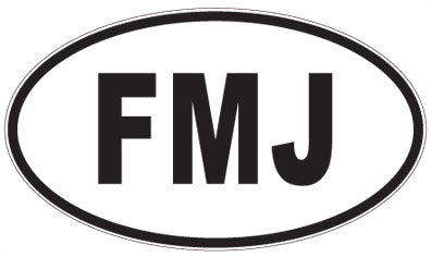FMJ - 3 Letter Initials Oval Magnet