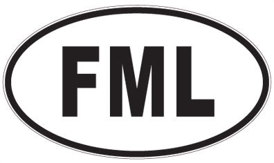 FML - 3 Letter Initials Oval Magnet