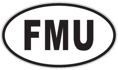 FMU - 3 Letter Initials Oval Sticker