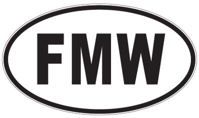 FMW - 3 Letter Initials Oval Magnet