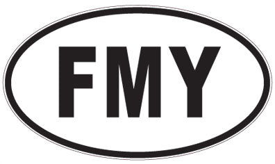FMY - 3 Letter Initials Oval Magnet