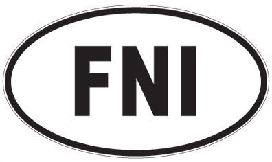 FNI - 3 Letter Initials Oval Magnet