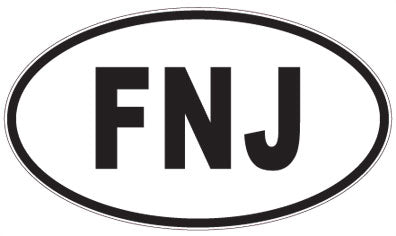 FNJ - 3 Letter Initials Oval Magnet
