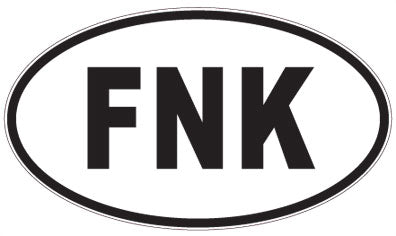 FNK - 3 Letter Initials Oval Magnet