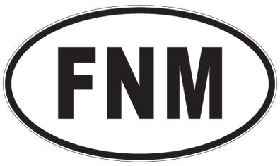 FNM - 3 Letter Initials Oval Magnet