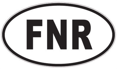 FNR - 3 Letter Initials Oval Magnet