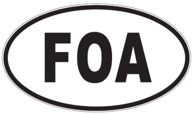 FOA - 3 Letter Initials Oval Magnet