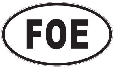 FOE - 3 Letter Initials Oval Magnet