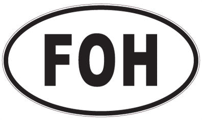 FOH - 3 Letter Initials Oval Sticker
