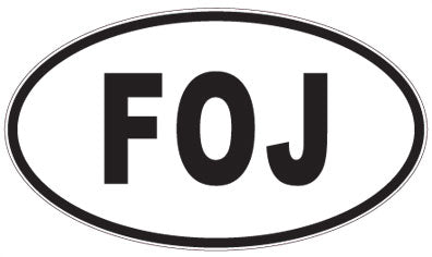 FOJ - 3 Letter Initials Oval Magnet