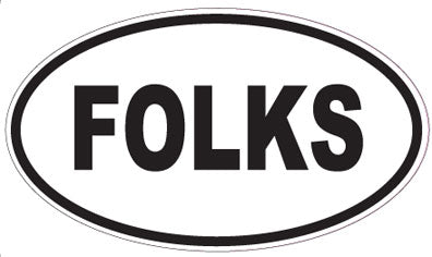 FOLKS - Oval Sticker