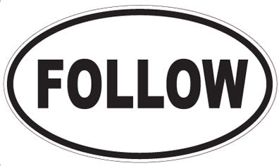 FOLLOW - Oval Sticker