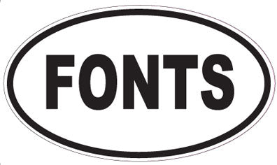 FONTS - Oval Sticker