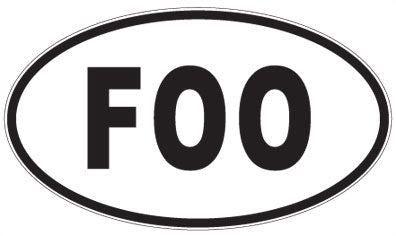 FOO - 3 Letter Initials Oval Magnet