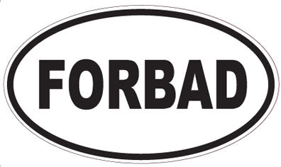 FORBAD - Oval Sticker