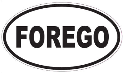 FOREGO - Oval Sticker