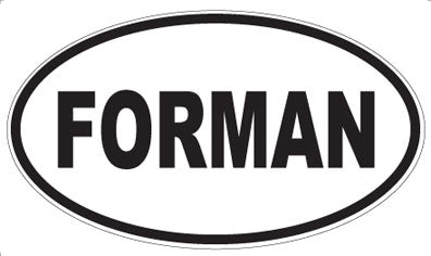 FORMAN - Oval Sticker