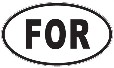 FOR - 3 Letter Initials Oval Magnet
