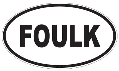 FOULK - Oval Sticker