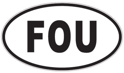 FOU - 3 Letter Initials Oval Magnet