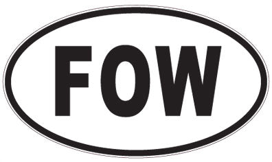 FOW - 3 Letter Initials Oval Magnet