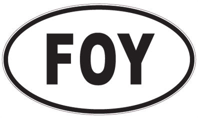 FOY - 3 Letter Initials Oval Magnet
