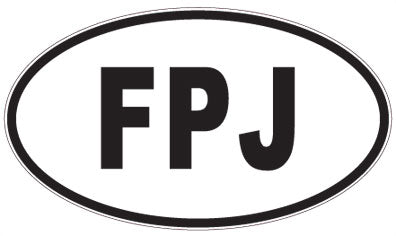 FPJ - 3 Letter Initials Oval Magnet