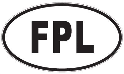 FPL - 3 Letter Initials Oval Magnet