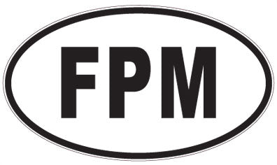 FPM - 3 Letter Initials Oval Sticker