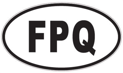 FPQ - 3 Letter Initials Oval Magnet