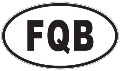 FQB - 3 Letter Initials Oval Magnet