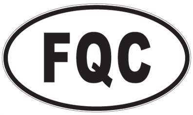 FQC - 3 Letter Initials Oval Magnet