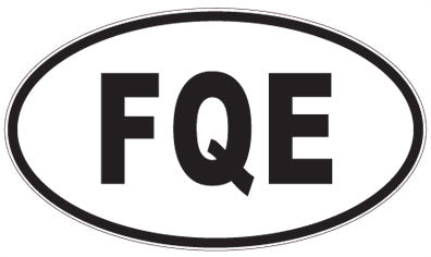 FQE - 3 Letter Initials Oval Magnet