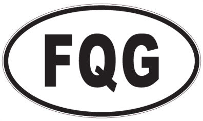 FQG - 3 Letter Initials Oval Magnet