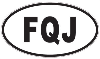 FQJ - 3 Letter Initials Oval Magnet