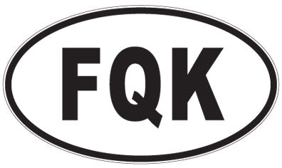 FQK - 3 Letter Initials Oval Magnet