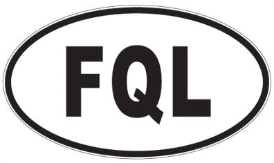 FQL - 3 Letter Initials Oval Magnet