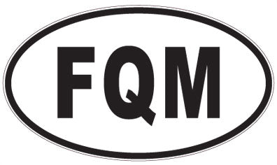 FQM - 3 Letter Initials Oval Magnet
