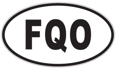 FQO - 3 Letter Initials Oval Magnet