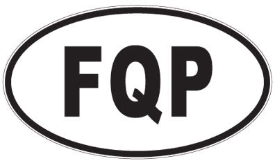 FQP - 3 Letter Initials Oval Magnet