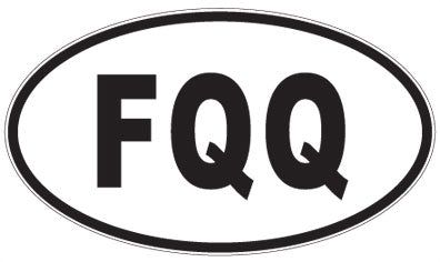 FQQ - 3 Letter Initials Oval Magnet