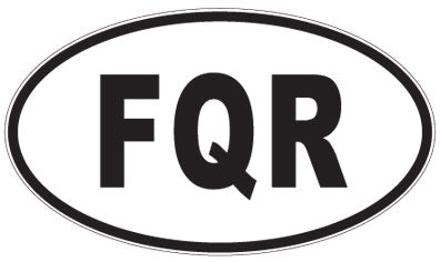 FQR - 3 Letter Initials Oval Magnet