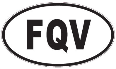 FQV - 3 Letter Initials Oval Magnet