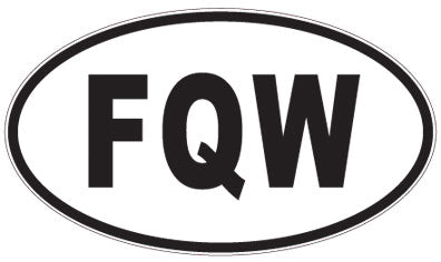 FQW - 3 Letter Initials Oval Magnet