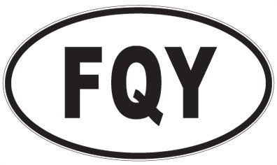 FQY - 3 Letter Initials Oval Magnet